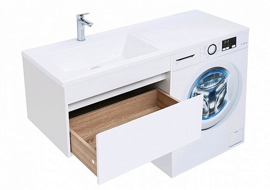 Aquanet Тумба с раковиной Токио 130 L подвесная – фотография-12