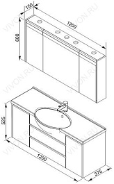 Aquanet Комплект Мебели "Лайн 120" (164957) – фотография-2