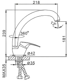 Frap Смеситель для кухни H39 F4139-B хром – фотография-2