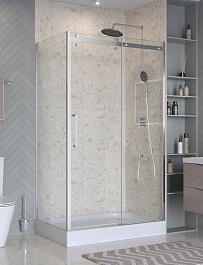 BelBagno Душевой уголок Marino MARINO-2-AH-1-130/80-C-Cr 130x80 профиль хром стекло прозрачное – фотография-2