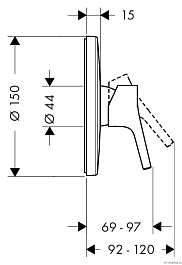 Hansgrohe Смеситель Talis S 72606000 для душа – фотография-2