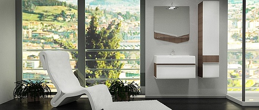 Velvex Мебель для ванной Crystal Cub 70 белый/ темный лен – картинка-5