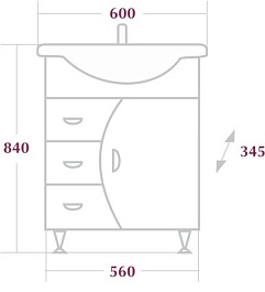 Onika Тумба с раковиной Луна 60.106 – фотография-2
