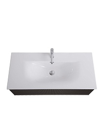 BelBagno Тумба с раковиной Uno 100 с 1 ящиком подвесная Темно-Серый матовый с раковиной BB-8099-100 – фотография-7