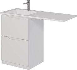 Dreja Мебель для ванной Bona 120 L под стиральную машину белая – фотография-8