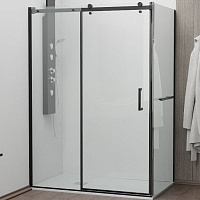 RGW Душевой уголок Tornado TO-44-1B (TO-14B + Z-060-2B) 150x90 профиль черный стекло прозрачное