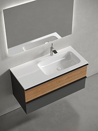 Sancos Тумба с раковиной Delta 100 R дуб красный/графит раковина Grace 101 R CN7015 – фотография-2