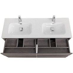 BelBagno Тумба с раковиной Kraft 120 подвесная 4 ящика Cemento Grigio двойная раковина – фотография-9