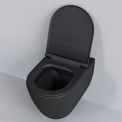 Ambassador Сиденье для унитаза Queen тонкое черное матовое – фотография-4