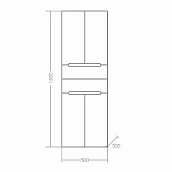 СанТа Пенал для ванной Лондон 50 подвесной – фотография-2