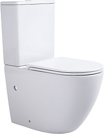 Sintesi Унитаз компакт Evi безободковый с сиденьем микролифт и бачком белый – фотография-2