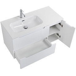 BelBagno Тумба с раковиной Etna 100 L подвесная Bianco Lucido – фотография-6