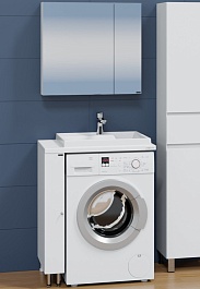 СанТа Мебель для ванной под стиральную машину Луна 75 R белая – фотография-1