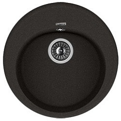 Florentina Мойка гранитная Лотос 510 круглая черный – фотография-1