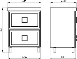 ASB-Mebel Мебель для ванной Санта 60 белая матовая – фотография-11