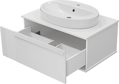 Brevita Тумба c раковиной Savoy 80 подвесная белая матовая – фотография-4
