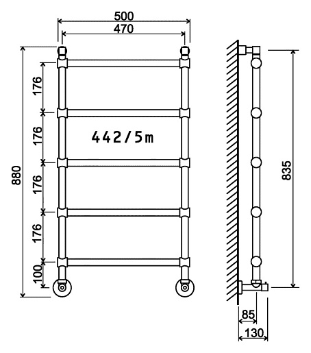 Margaroli Полотенцесушитель Sole 442-5 бронза – фотография-2