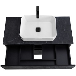 Cezares Тумба с раковиной Molveno-46 80 подвесная nero столешница KEP-80-MNO – фотография-5