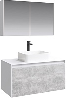 Aqwella Комплект мебели Mobi 100 белый/бетон светлый