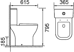 Azario Унитаз-компакт Nigel AZ-55T безободковый с бачком с сиденьем микролифт белый – фотография-4