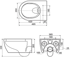 Excellent Унитаз подвесной DOTO Pure Rim 48 – фотография-6
