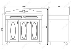 Водолей Мебель для ванной "Анжелика 100" F-1 коричневая – фотография-5