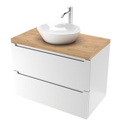 Зов Тумба под раковину Дион 80 подвесная под столешницу матовая белая – фотография-1