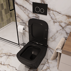 Ceruttispa Унитаз подвесной Mimi Aria MB CT8920 черный матовый – фотография-5