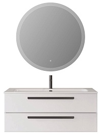 Cezares Тумба с раковиной Eco Cer-N 120 bianco opaco CZR-8073-120 ручки чёрные – фотография-3