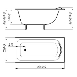 Фэма Ванна из литьевого мрамора Алассио 150 – фотография-5