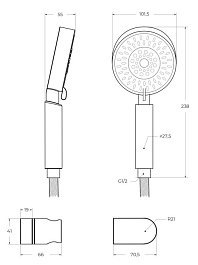BelBagno Душевая лейка ANCONA-DFS-CRM хром – фотография-2