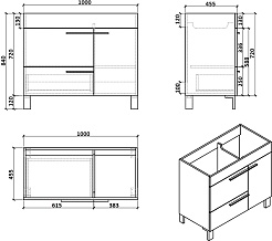Parly Мебель для ванной Gill 100 цементно-серый – фотография-13