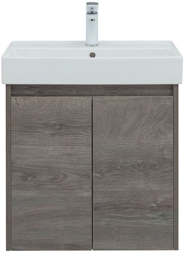 Aquanet Тумба под раковину Nova Lite 60 2 дверцы подвесная дуб рошелье – картинка-3