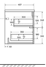Cezares Тумба с раковиной Duet-N 100 подвесная CZR-8073-100 альпака брашированная – фотография-6