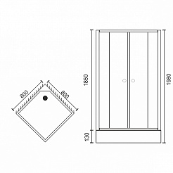Royal Bath Душевой уголок RB-L-3002 800x800x1850 – фотография-7
