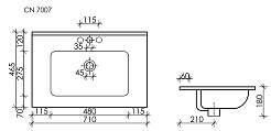 Sancos Тумба с раковиной Urban 70 дуб галифакс натуральный раковина Element 71 CN7007MB – фотография-4