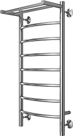 Terminus Полотенцесушитель электрический Классик П8 400x850 с полкой хром – фотография-2