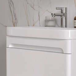 Equil Тумба с раковиной Nice 70 2 ящика напольная белая – фотография-5