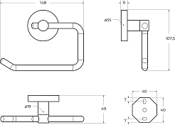 Cezares Держатель туалетной бумаги Relax RELAX-PH1-BORO брашированное золото – фотография-3