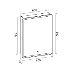 Equil Зеркальный шкаф Eltoro 60 R чёрный софт – фотография-6