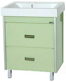 Misty Тумба с раковиной Джулия QVATRO 75 салатовая – фотография-1