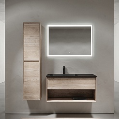 Sancos Тумба с раковиной Marmi 1.0 100 L дуб галифакс натуральный раковина Grace 101 L CN7014MB – фотография-6