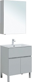 Aquanet Мебель для ванной Алвита New 70 1 ящик 2 дверцы серая матовая – фотография-1