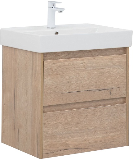 Aquanet Тумба под раковину Nova Lite 60 подвесная дуб крафт – фото-1