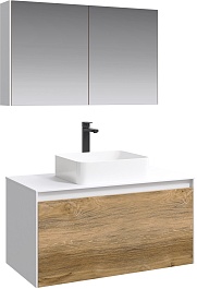 Aqwella Комплект мебели Mobi 100 белый/дуб балтийский – фотография-1