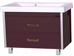 Misty Тумба для умывальника Джулия QVATRO 105 бордо – фотография-1
