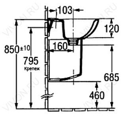 Jacob Delafon Полупьедестал для раковины Odeon E1007 – фотография-3