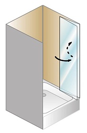 Kolpa San Душевая дверь в нишу Terra flat TV/S 100 R – фотография-2