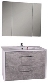 ASB-Mebel Мебель для ванной Лира 85 серый камень – фотография-1