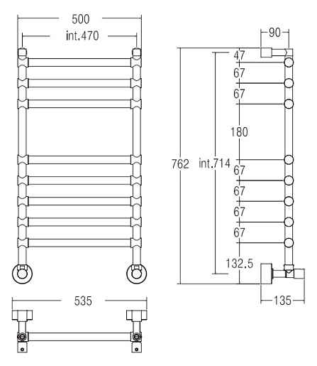 Margaroli Полотенцесушитель Sole 464-8 бронза – фотография-2